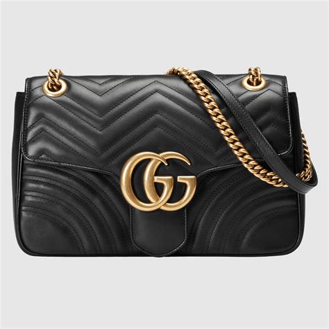 women's black gucci bag|gg marmont medium shoulder bag.